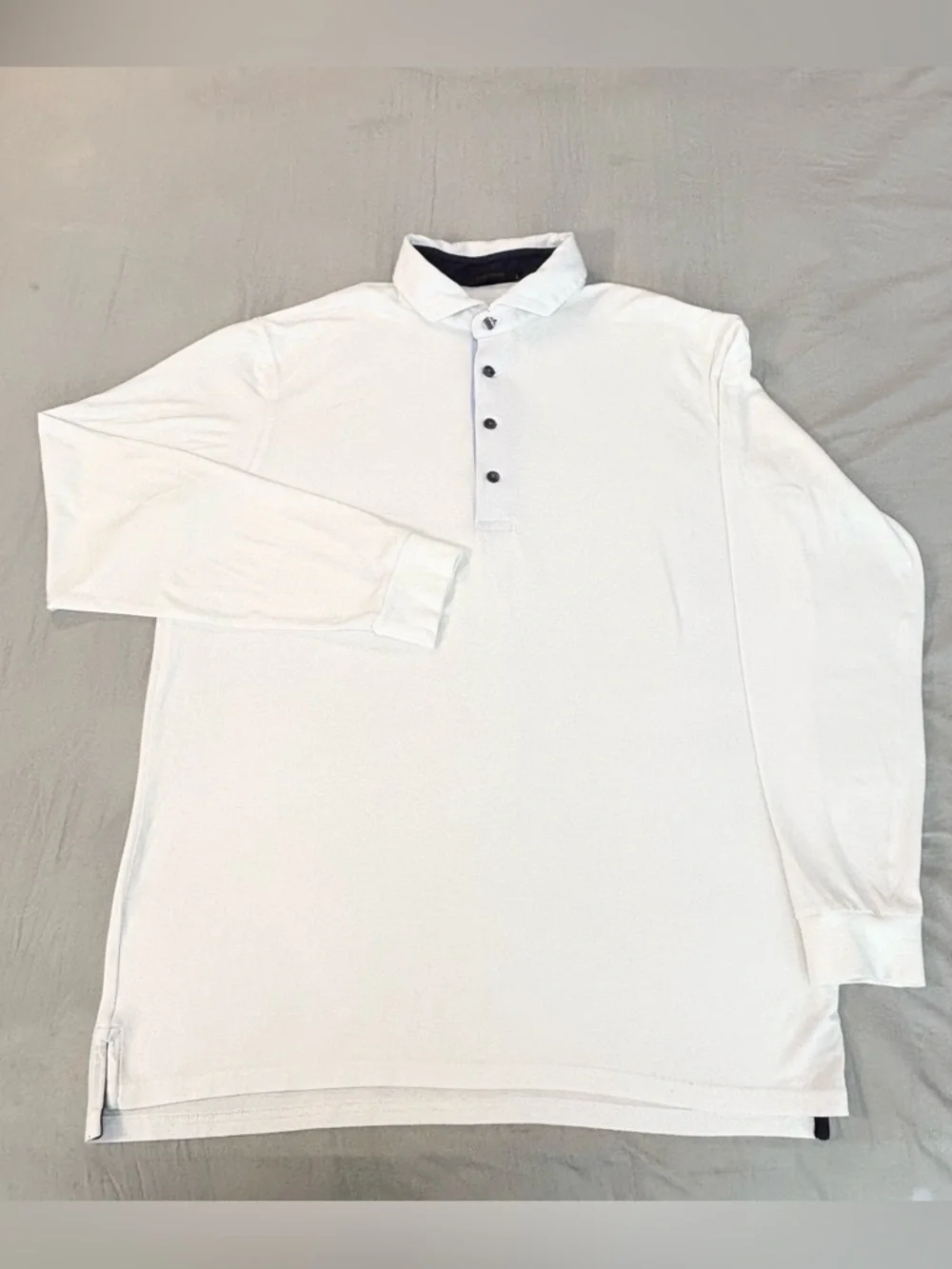 Greyson Long Sleeve Polo Shirt Men’s Large White Pima Cotton Blend - Picture 2 of 8